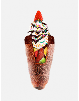 Double chocolate, Fruits, Sprinkles, Chocolate topping